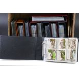 Cigarette / Trade cards - Approx. 60 sets in ten modern binders, varying subjects, mostly Wills, but