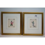 19th century, a pair of Chinese watercolours on rice paper of man and woman in traditional