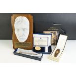 A group of Nelson related collectables to include a Nelson society life mask limited edition No.53