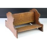 Early 20th century Oak Double Sided Book Trough with shaped ends, 27cm long