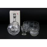 Group of 20th century glassware, 5 pieces, to include a boxed Dartington crystal Bath Golf Club