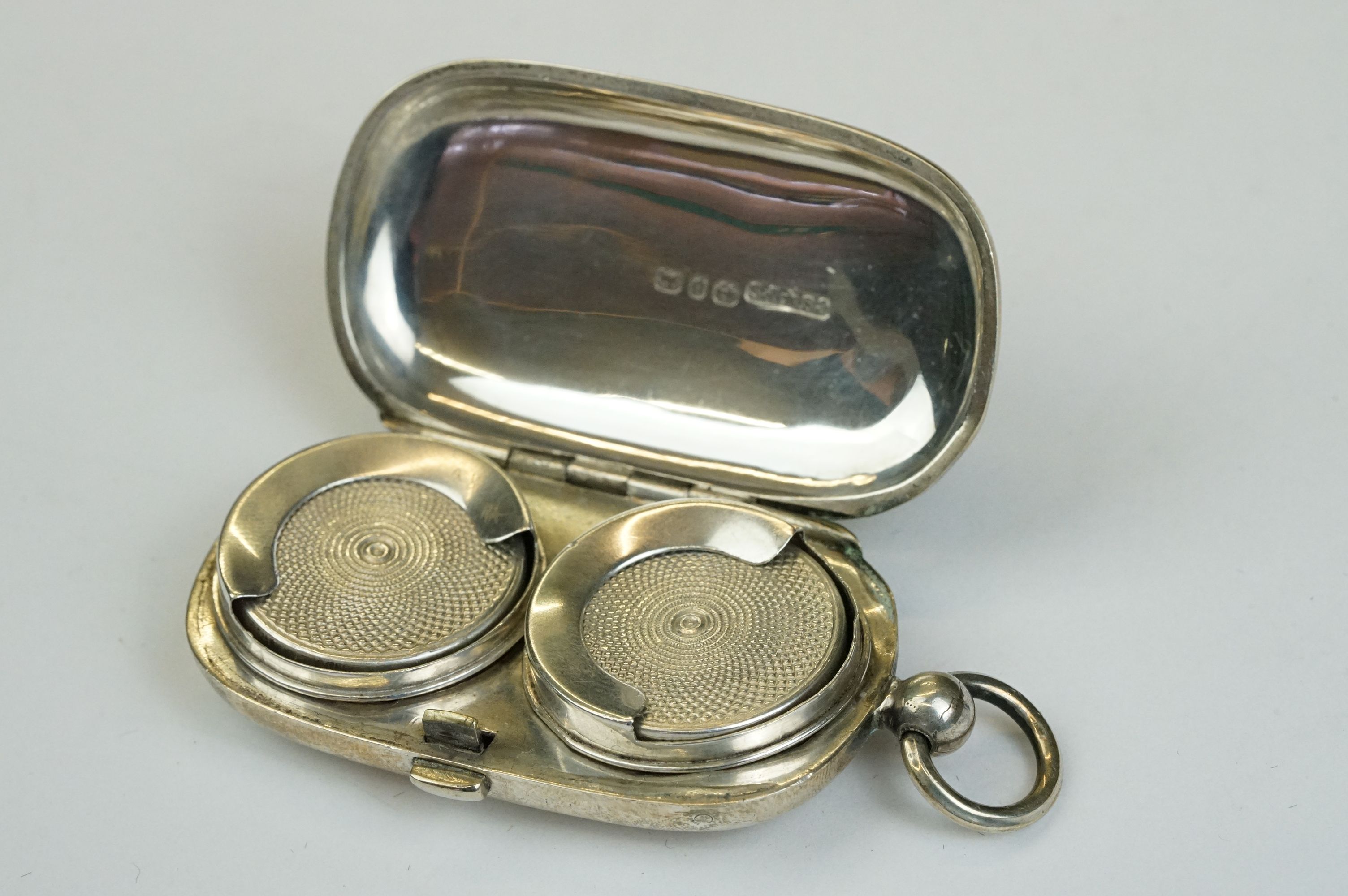 Victorian Silver hallmarked Double Sovereign Case, plain body, Birmingham 1876, Cornelius Desormeaux