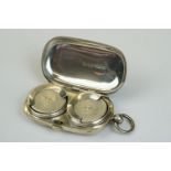 Victorian Silver hallmarked Double Sovereign Case, plain body, Birmingham 1876, Cornelius Desormeaux