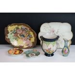 Group of mixed ceramics to include 4 items of lustre ware (Grimwades Royal Winton shaped dish, a