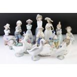 16 Nao by Lladro porcelain figures to include 1459 Sea Maiden, 1460 Dish Shell Dish, 1285 ' Repeat