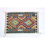 Woolen Hand Knotted Chobi Kilim Rug, 86cm x 58cm