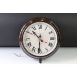 Early-to-mid 20th century ' Magneta ' brown Bakelite electric wall clock, 26.5cm diameter