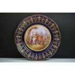 19th porcelain Sevres Cabinet Plate with a hand painted central roundel of classical figures in a