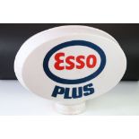 Advertising - ' Esso Plus ' Perspex garage sign of oval form. Measures approx 40cm H x 50cm W