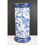 Late 19th century Wedgwood blue & white jardiniere stand with floral design, 52cm high