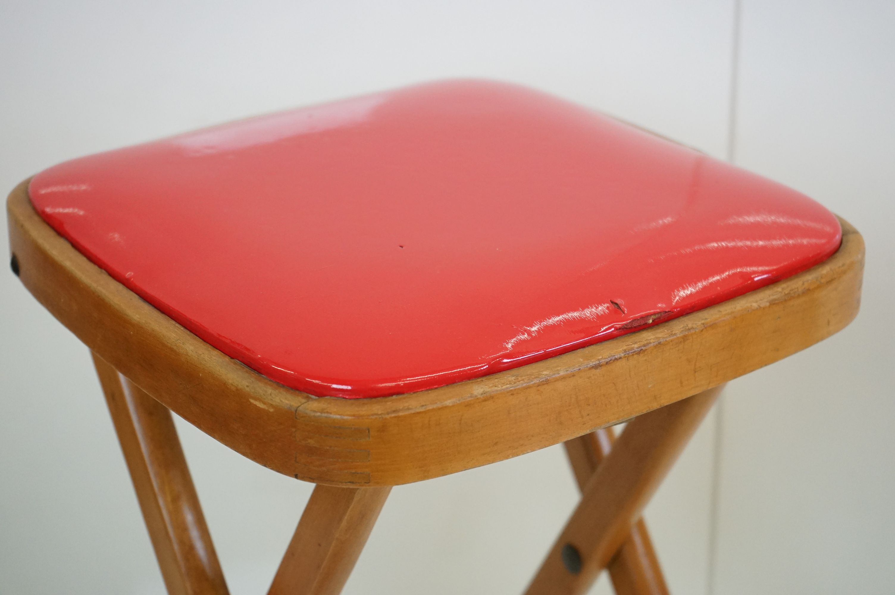 Pair of 1960s folding kitchen stools, 50cm high - Image 11 of 11
