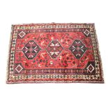 Red Ground Woolen Kashkay Rug, 177cm x 106cm