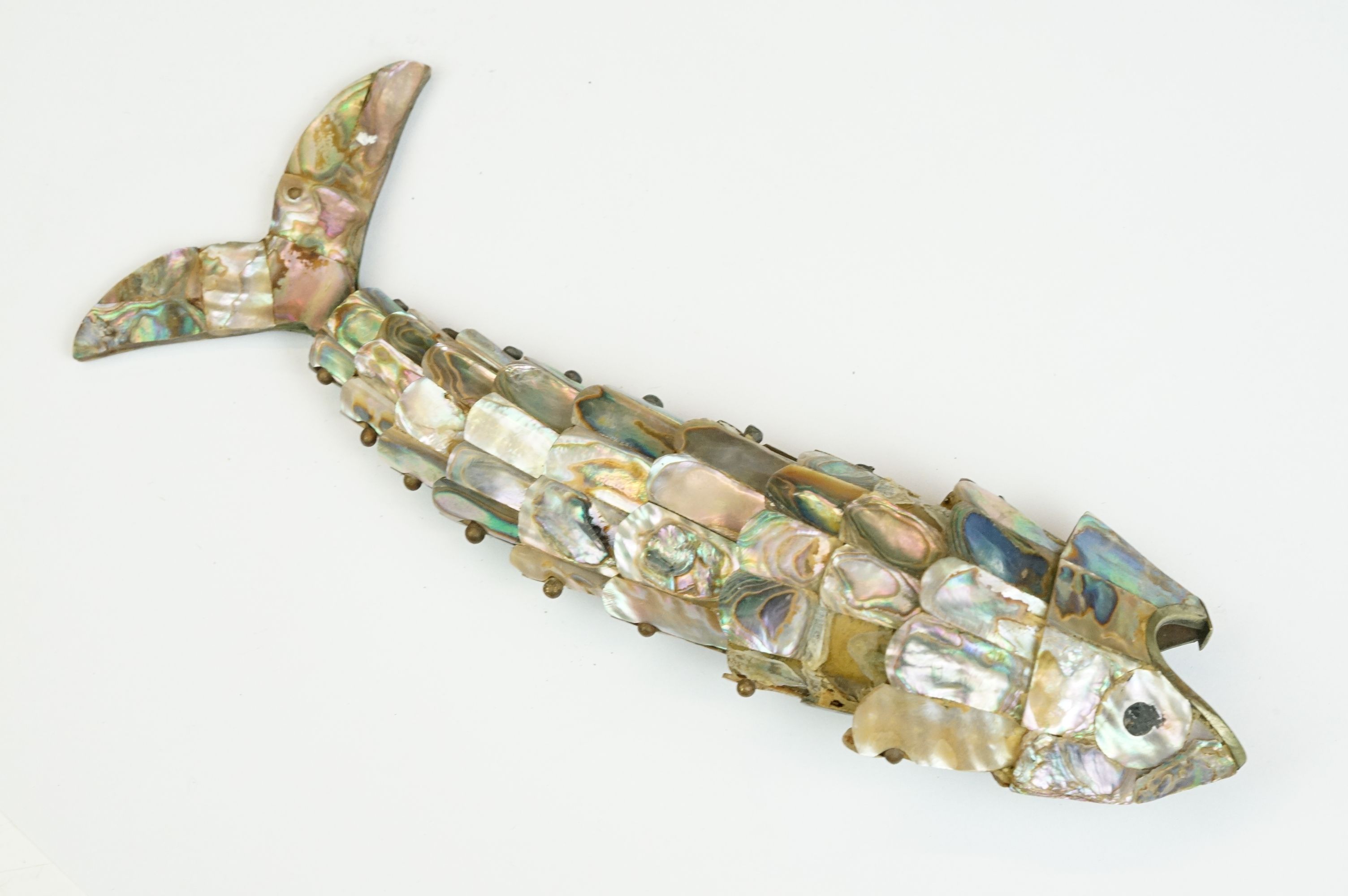 A Large Abalone Articulated Fish Bottle Opener, approx 19cm in length. - Image 4 of 6