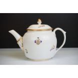 Early 19th century Crown Derby teapot & cover, pattern no. 129, decorated with hand painted & gilt