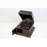 An early to mid 20th century wooden cased academy gramophone.