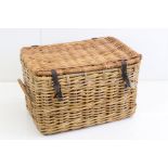 Large Wicker Laundry Basket with two carrying handles, 80cm wide x 51cm deep x 46cm high