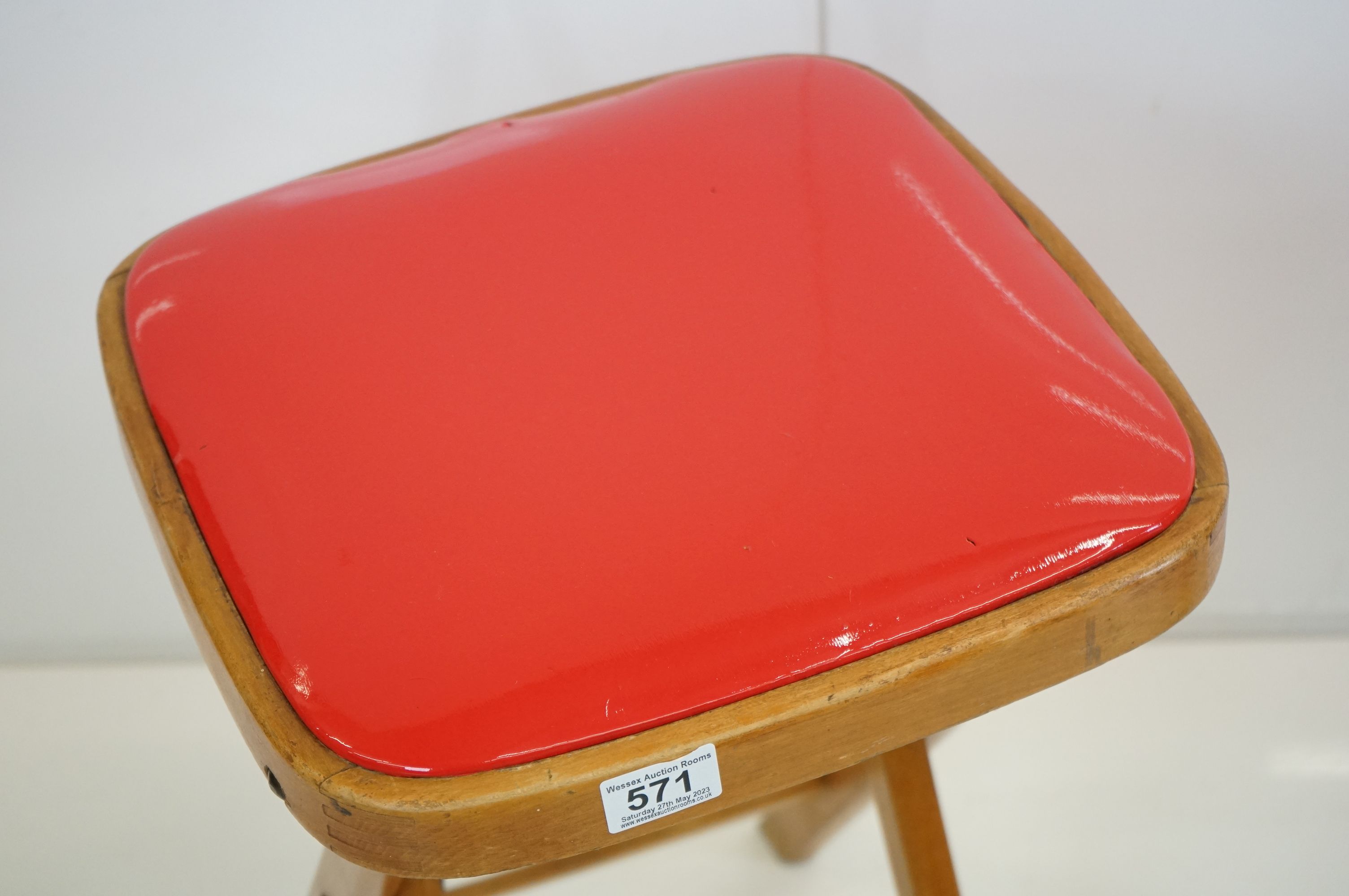 Pair of 1960s folding kitchen stools, 50cm high - Image 4 of 11