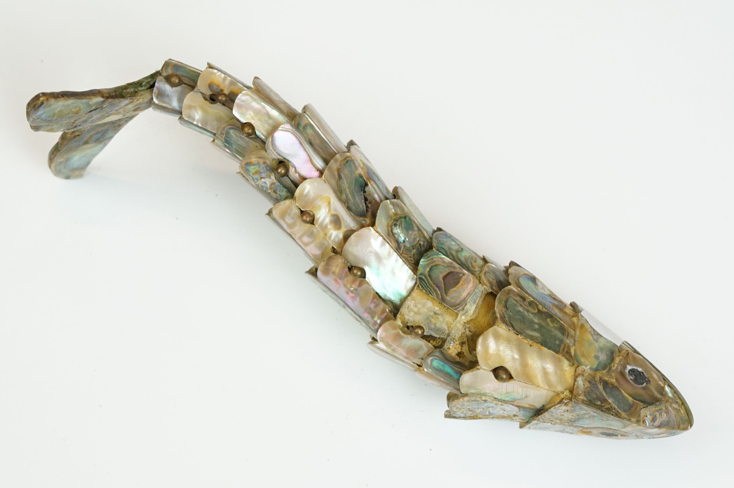 A Large Abalone Articulated Fish Bottle Opener, approx 19cm in length. - Image 3 of 6