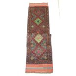 Woolen Hand Knotted Meshwani Runner Rug, 261cm x 56cm