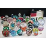 Collection of 40 glass paperweights to include 13 x Caithness (Moring Dew - boxed, Millennium