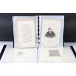 Collection of 19th century etchings, engravings & theatre playbills (2 modern folders)