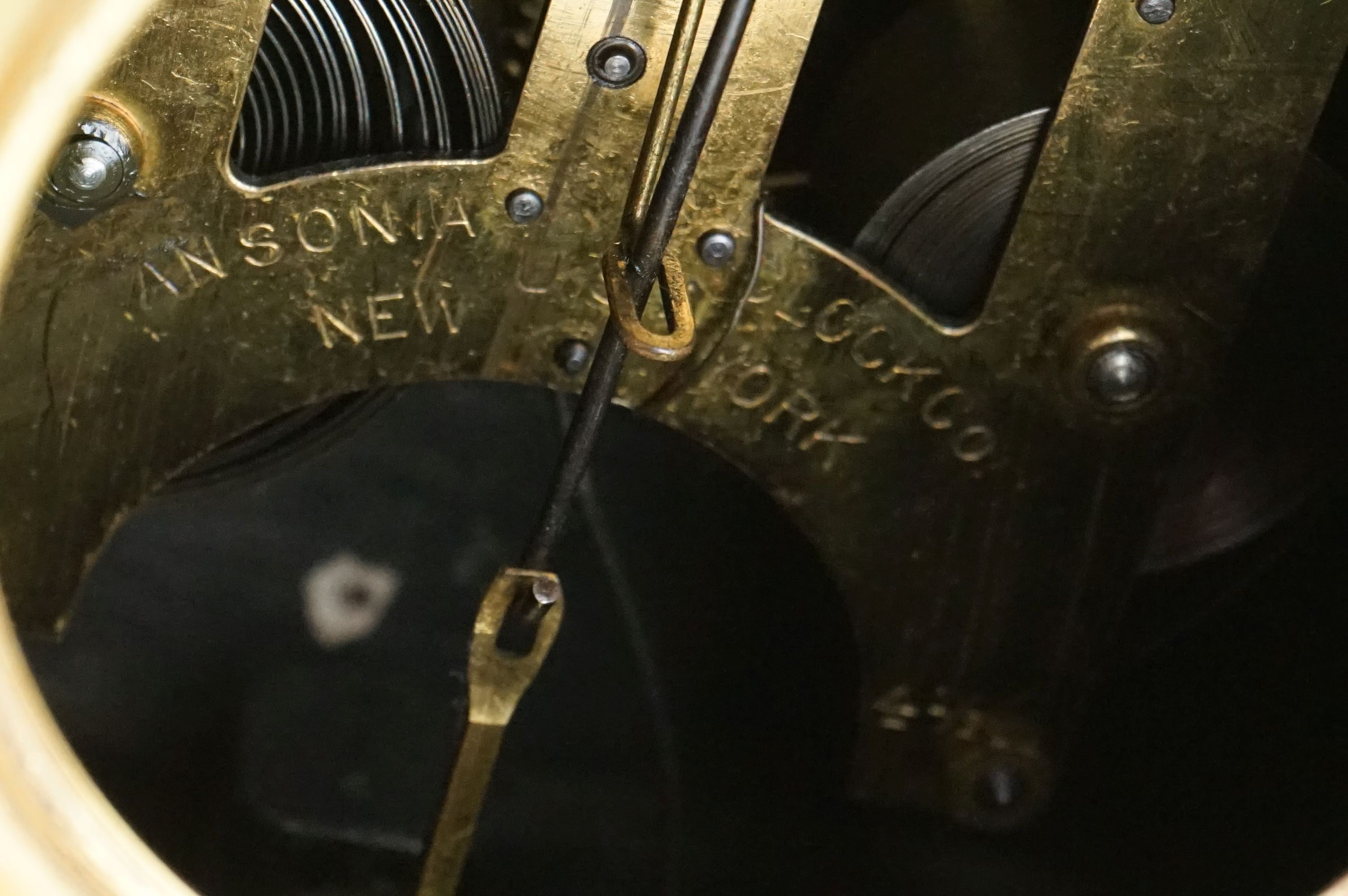 Victorian Architectural Slate and Marble Mantle Clock, the gilt and enamel dial with Roman numerals, - Image 13 of 13