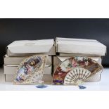 Ten boxed Compton & Woodhouse ' The Fans Of The Fitzwilliam Museum ' porcelain fans