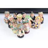 12 Royal Doulton Toby jugs to include Miss Studious - The Schoolmistress (6722), Madame Crystal -