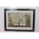 After Gustav Klimt, Large Print of The Tree of Life, image measures 57cm x 88cm, framed and glazed