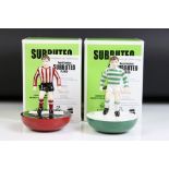Two Royal Doulton ' Subbuteo Player ' (MCL 12) limited edition figures, one in Celtic colours and