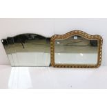 Art Deco Wall Mirror, 73cm x 45cm together with a Gilt Framed Mirror, 65cm x 51cm