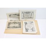 Collection of approximately 53 Steel Engravings together with Front Cover forming pages from Folio