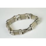 Silver and agate set bracelet