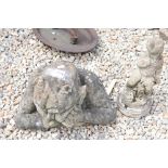 Reconstituted Stone Garden figure of gargoyle, 30cm high & one of a Putti