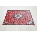 Red Ground Persian Wool Surok Village Rug, 300cm x 208cm