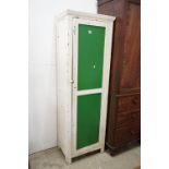 Early 20th century Painted Tall Housekeepers Cupboard, the single door opening to shelves, 60cm wide