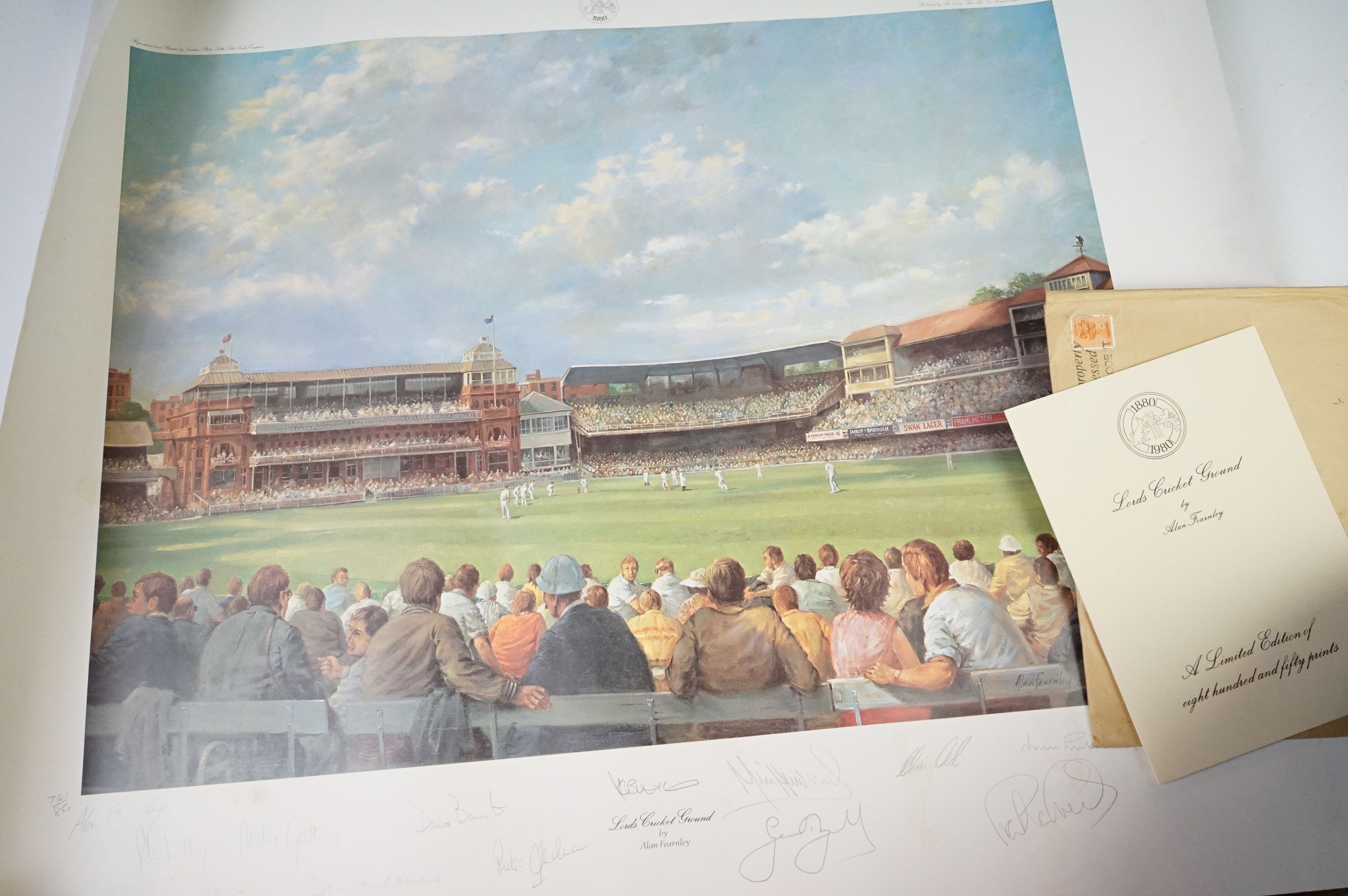 Cricket autographs - Lords Cricket Ground limited edition print by Alan Fearley with CoA, signed