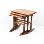 Set of mid 20th century teak nest of tables by G Plan, 56cm wide x 52cm high