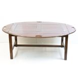 Mahogany Butler's Tray on Stand in the George III manner, the oval top with four hinged sides,