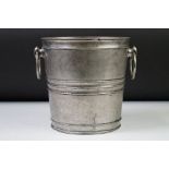 Early-to-mid 20th century French pewter twin-handled Champagne bucket of typical form. 19cm high