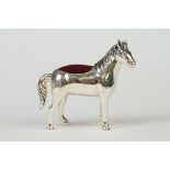 Silver horse pincushion