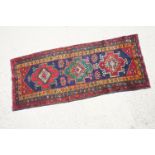 Rich Red Ground Persian Heriz Runner Rug, 288cm x 112cm