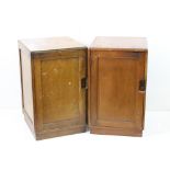 Pair of Mid century Air Ministry Wooden Cupboards by Lebetkin Bros Ltd, each with single door