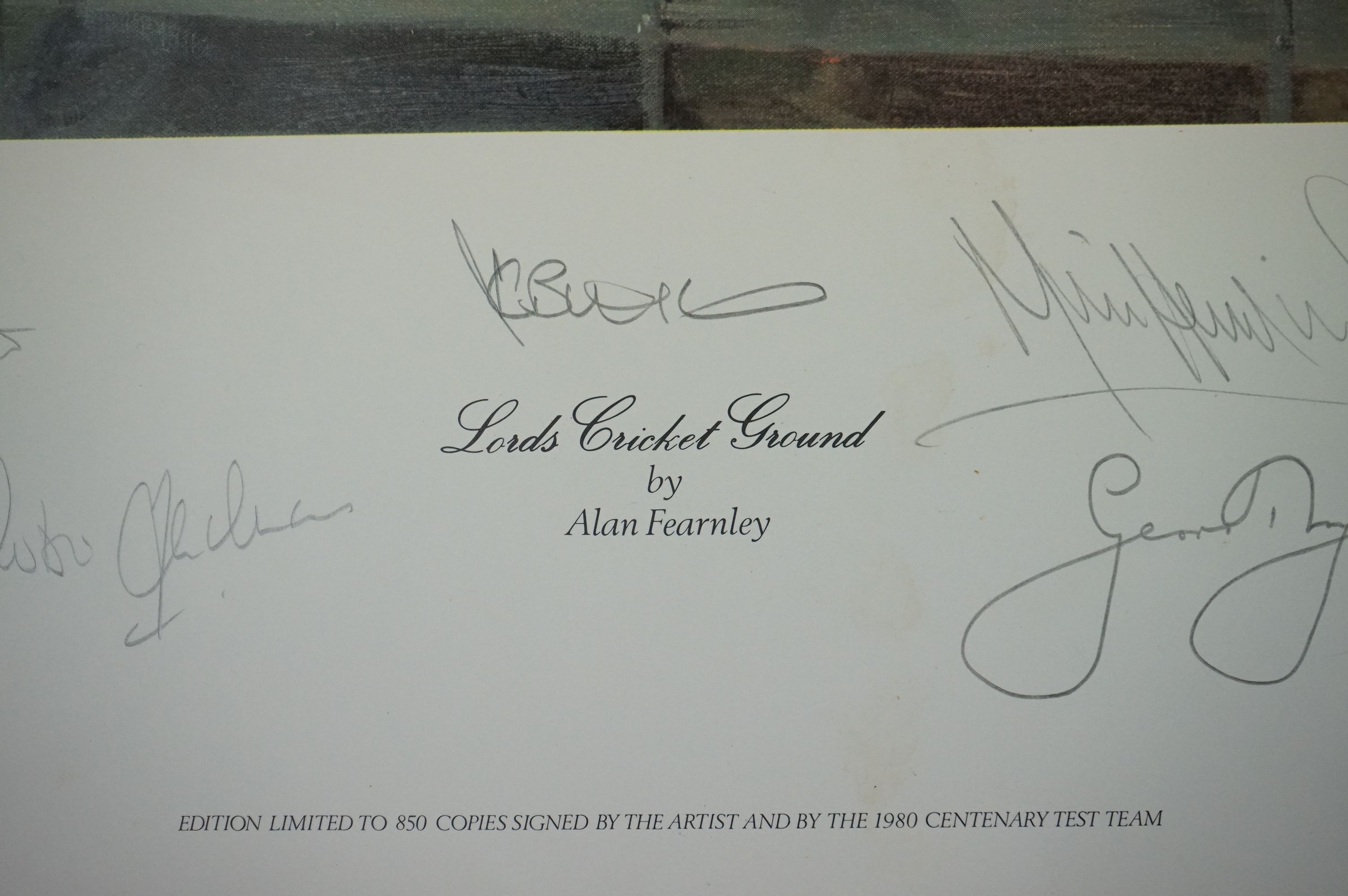 Cricket autographs - Lords Cricket Ground limited edition print by Alan Fearley with CoA, signed - Image 5 of 10