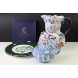 Mason's Ironstone Hydra jug, 27.5cm, Royal Worcester 'To Celebrate the Millennium 2000 AD' plate,