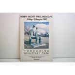 ' Henry Moore and Landscape - Yorkshire Sculpture Park ' exhibition wooden advertising board,