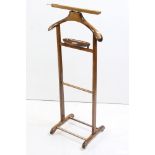 Mid century Italian Gentleman's Valet or Suit Stand, raised on castors, 47cm wide x 109cm high