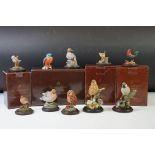 Nine Country Artists Birds to include Boxed 'Song Thrush with Apple Blossom', Boxed 'Sparrow with