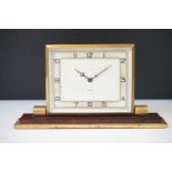 Art Deco ' Smiths ' 8 day Gilt Metal and Faux Amber Mantle Clock, 17cm long