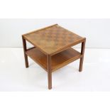 Mid Century Retro ' McIntosh Furniture ' Teak Square Games Coffee Table, with label to underside,